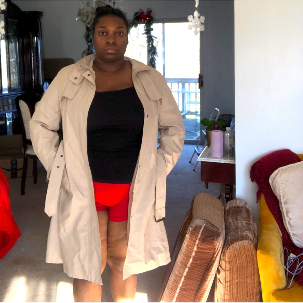 Barely worn worn Burberry rain trench coat
